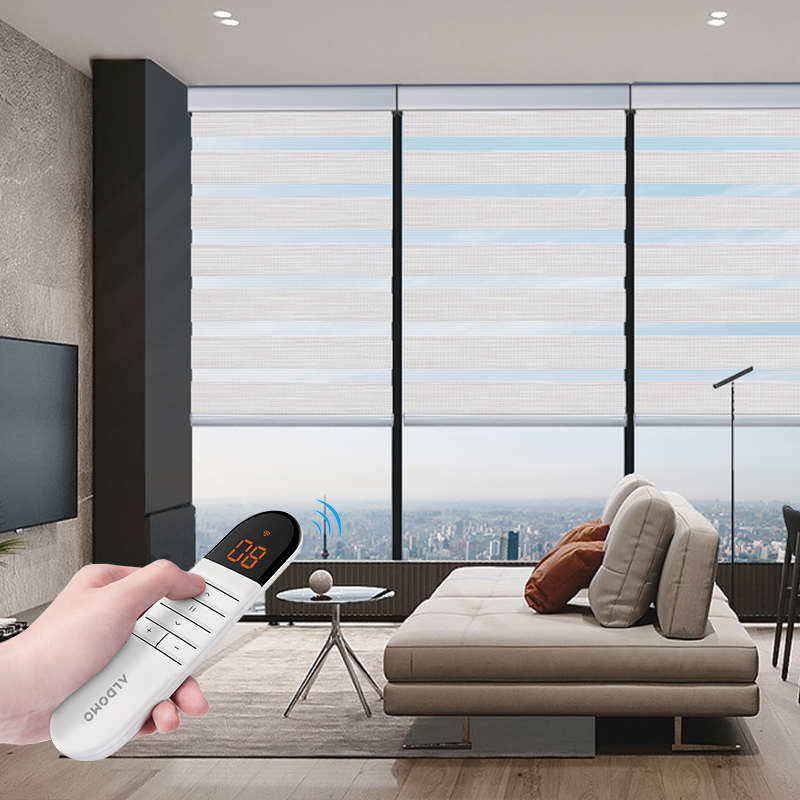 电动柔纱帘智能语音控制窗帘遮光自动升降百叶窗帘卧室办公室遮阳