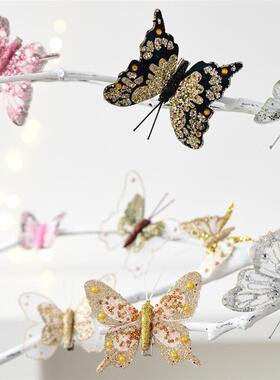Glitter Laser-Cut Butterfly Ornaments Christmas Tree Decor