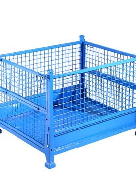 金属周转箱周金属料箱铁箱皮周转堆物垛架折叠仓储笼流转铁箱厂