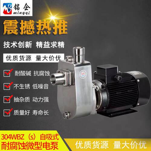 304材质全不锈钢WB(S)离心式耐腐蚀自吸泵小型自吸式电泵整机1寸