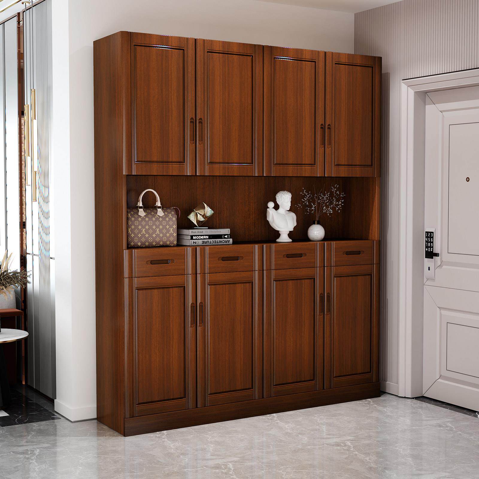 全实木橡木书架书架书架现代简单落地式办公文件柜储物柜储物柜