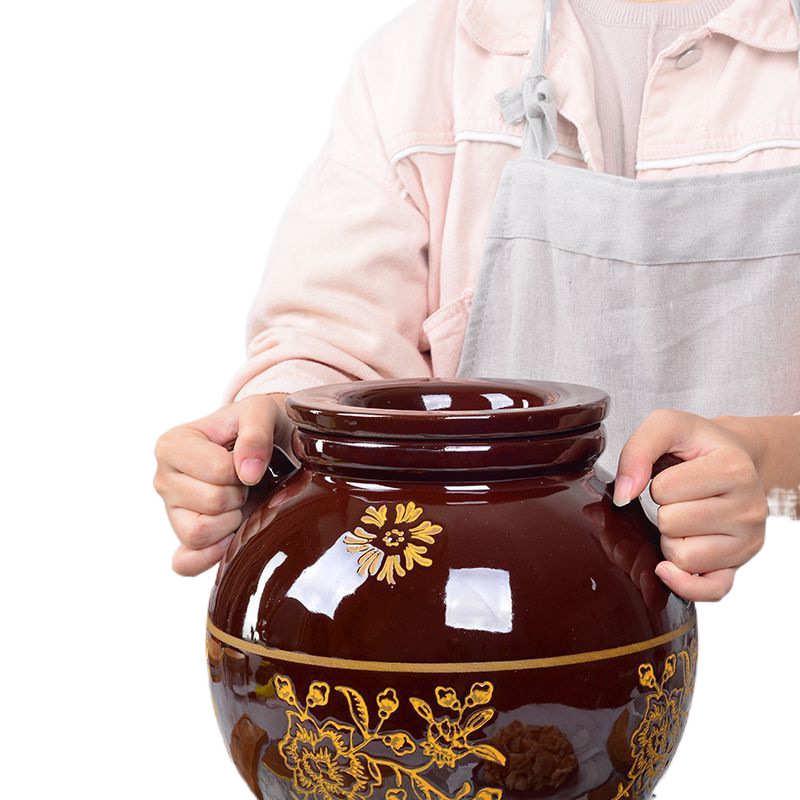 猪油罐油坛耐高温带盖子熬装储放罐子老式家用陶瓷厨房大容量土陶