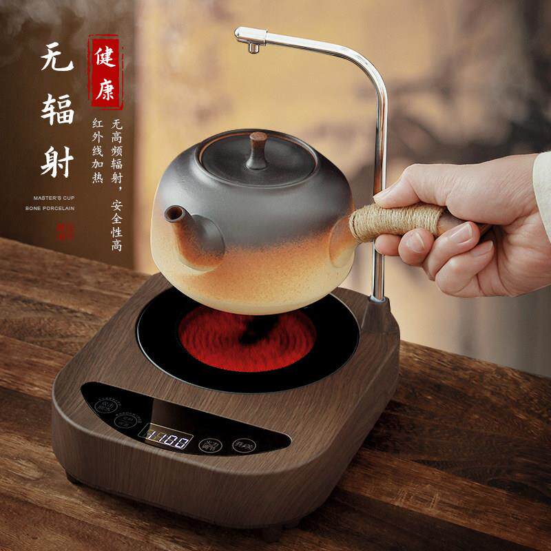 自动上水电陶炉煮茶烧水壶侧把陶瓷壶套装小型家用静音抽水电泡茶