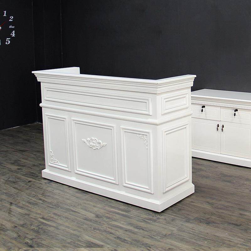 简约欧式烤漆收银台柜台服装店小吧台小型店铺美容院前台接待台