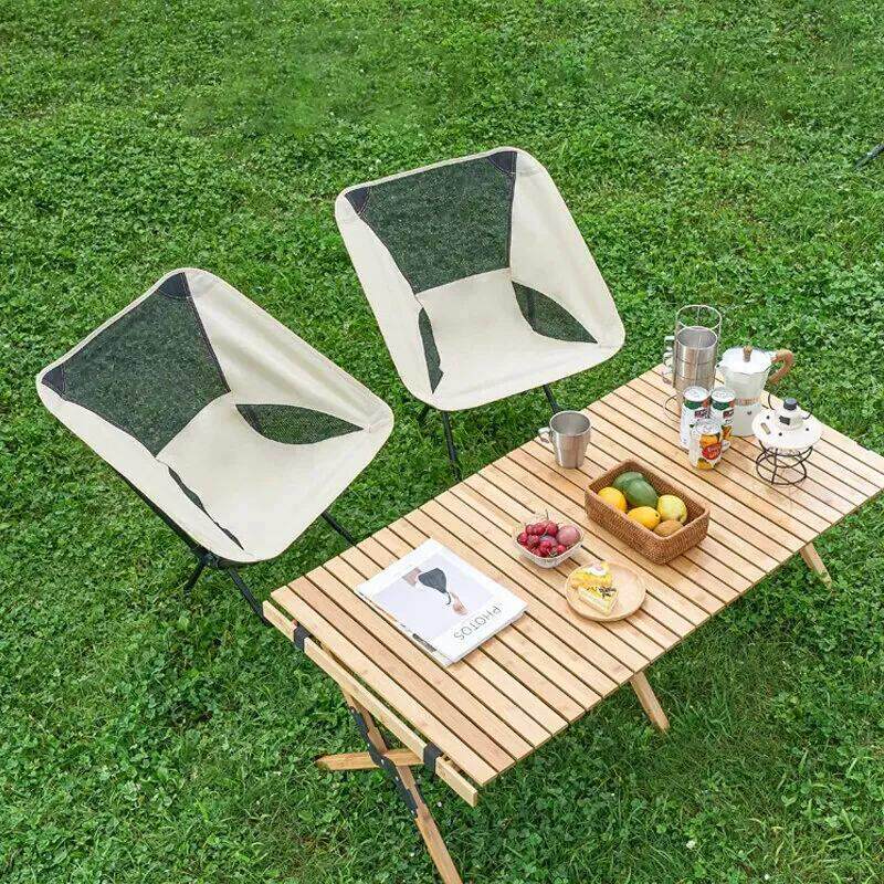 Outdoor Camping Portable Folding Moon Chair Camping Fishing