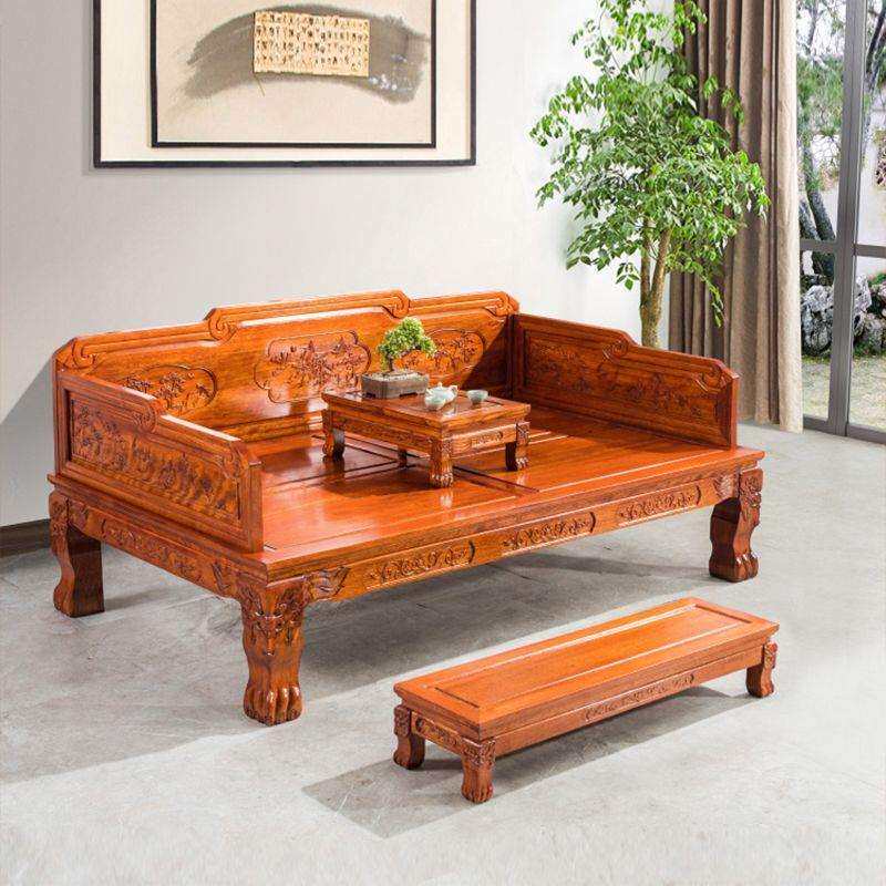 罗汉床实木三件套中式沙发床组合花梨木榆木贵妃榻禅意睡明清床榻
