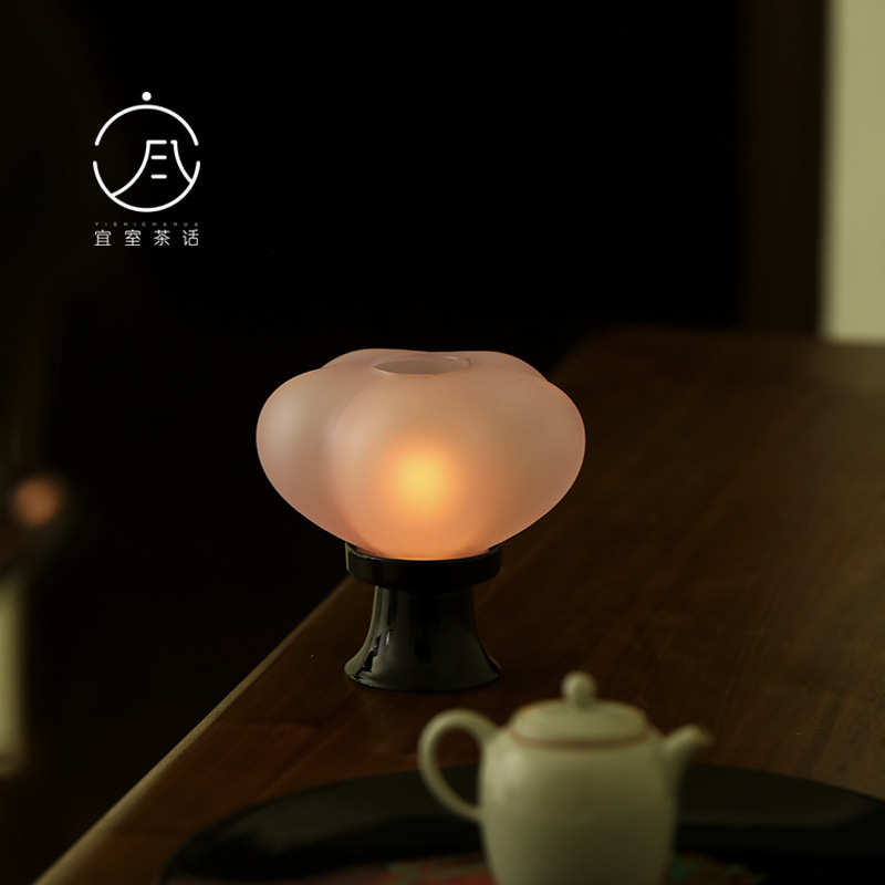 宜室茶话空幻蜡烛烛台家用香薰玻璃摆件复古中式禅意创意氛围灯