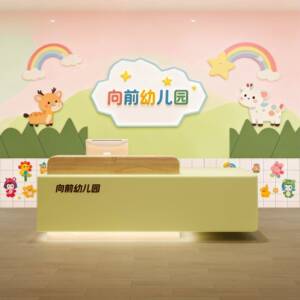 吧台美容院收银台服装店简约现代前台圆弧培训机构舞蹈摄影接待台