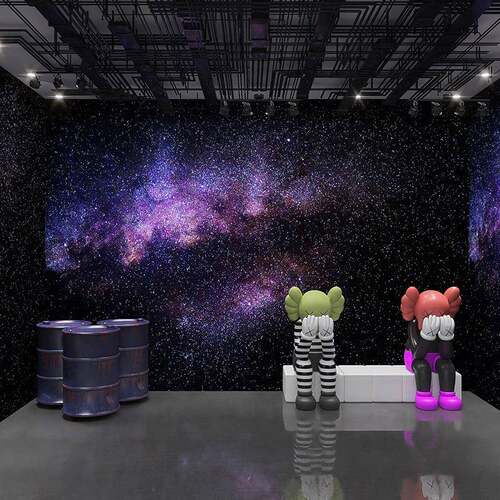 宇宙星空酒吧墙面装饰壁纸绚彩银河系酒馆KTV科技电竞馆背景墙纸