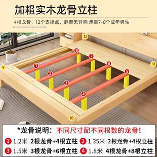 现代简约1.8主卧双人床1.5小户型侧卧单人床出租房实木大床实木床