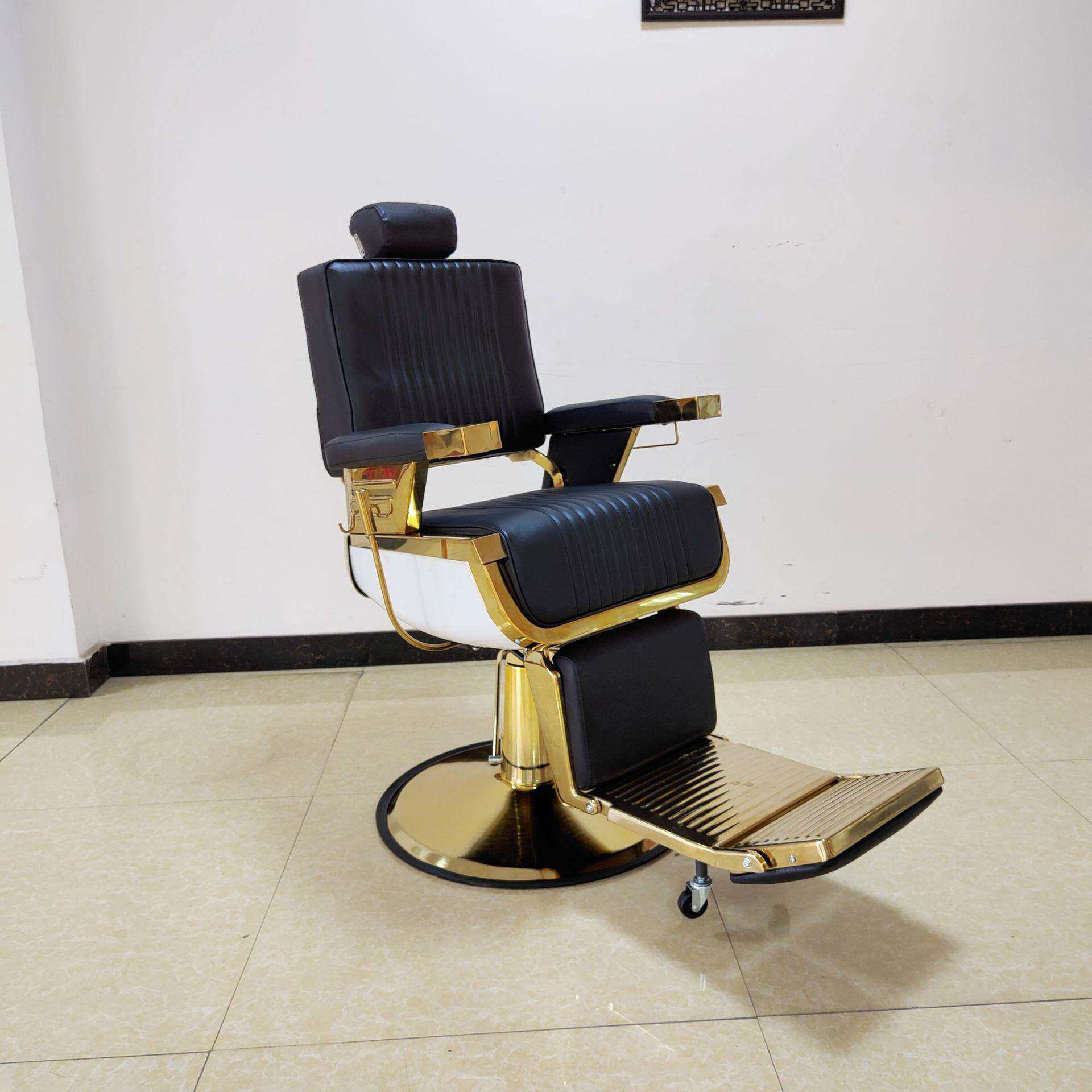 国外理发店专用复古油头大椅BarBer可放倒男士刮胡修容理发椅沙龙