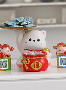 新款直销创意小财神收钱二维码前台小摆件超市店铺收银台装饰新店