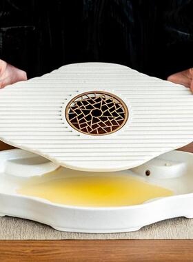 款大茶盘陶瓷家t4pR6n6z全瓷日式干泡盘新盘托用简约