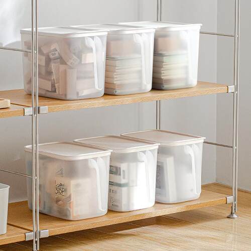 Frosted Transparent Cabinet Sealed Storage Box with Handle a