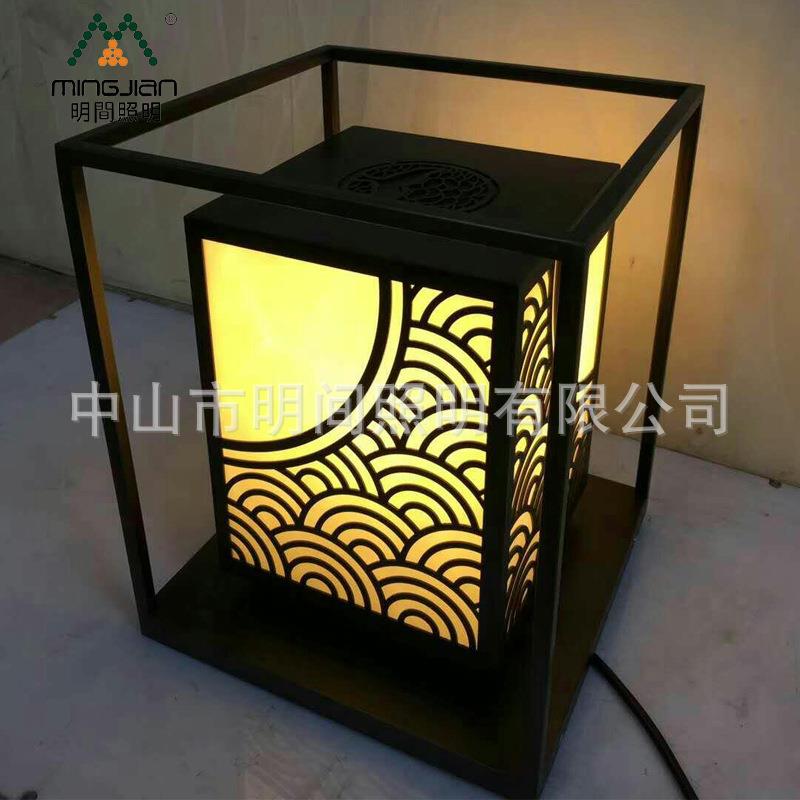 工厂直销仿云石户外围墙方形柱头灯 新中式LED庭院景观墙头门柱灯