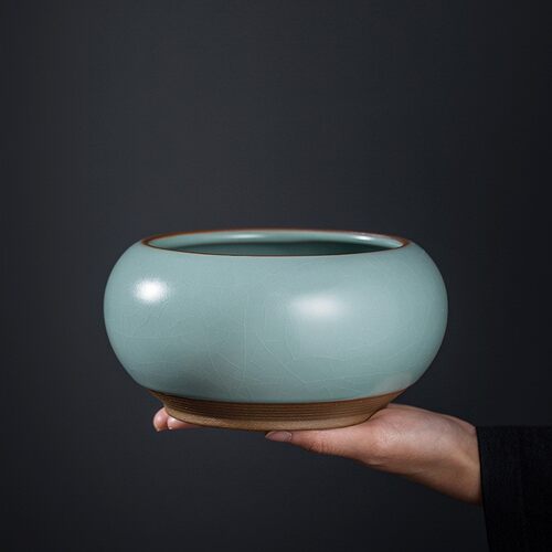 陶瓷废水缸茶洗大号家用建水茶渣缸笔洗汝窑茶具配件洗杯零配水盂