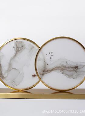 新中式样IPG板间摆件代电视柜家居摆现设办公室桌厅客玄关房软装