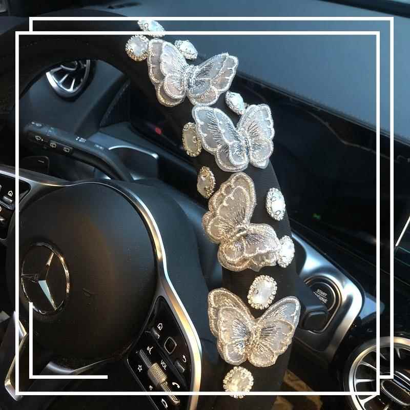 夏向UOL季汽车方盘套女超薄款四季用冰丝透气防滑吸通汗车把套保