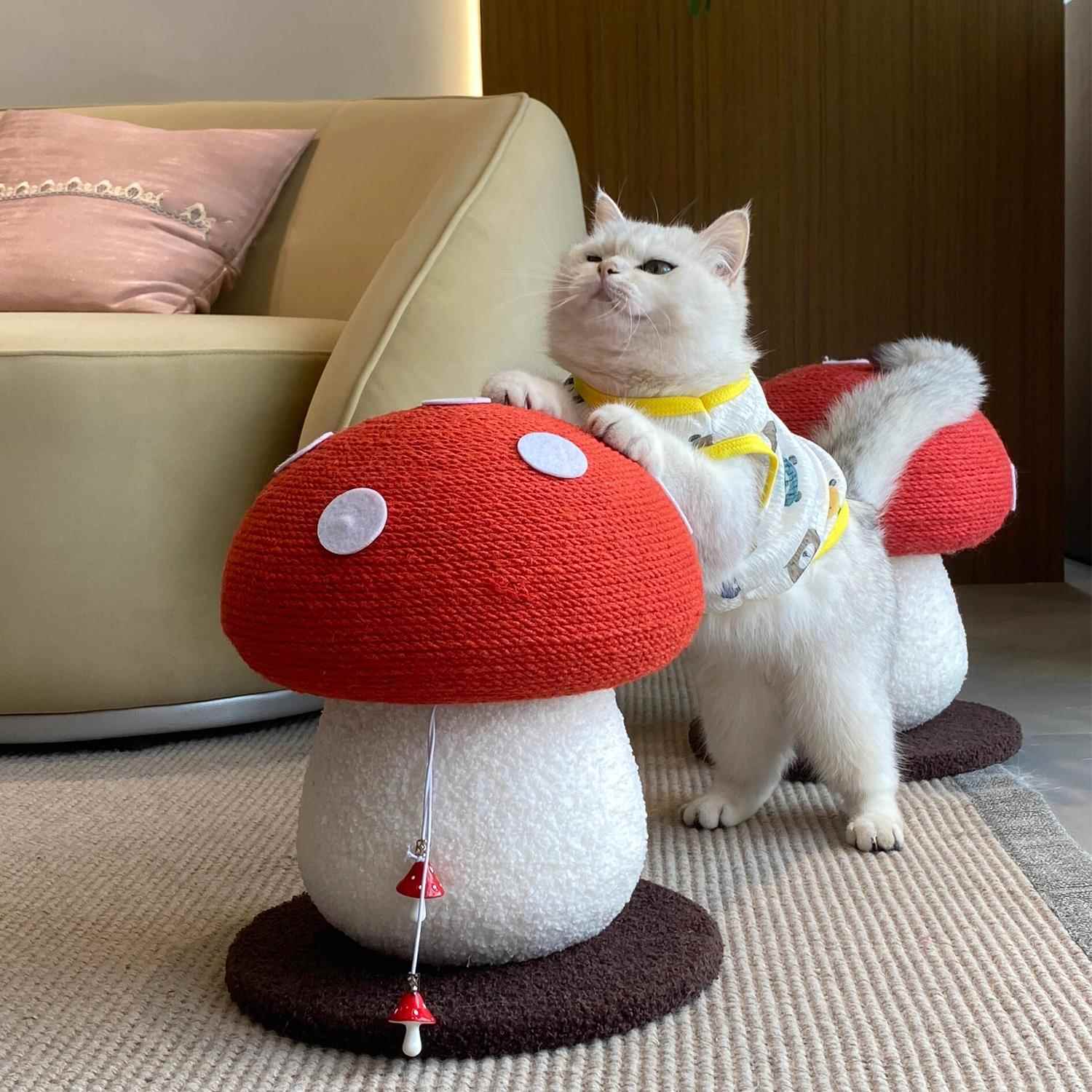 红蘑菇猫抓板猫爬架一体立式剑麻不掉屑磨爪神器不占空间猫咪玩具