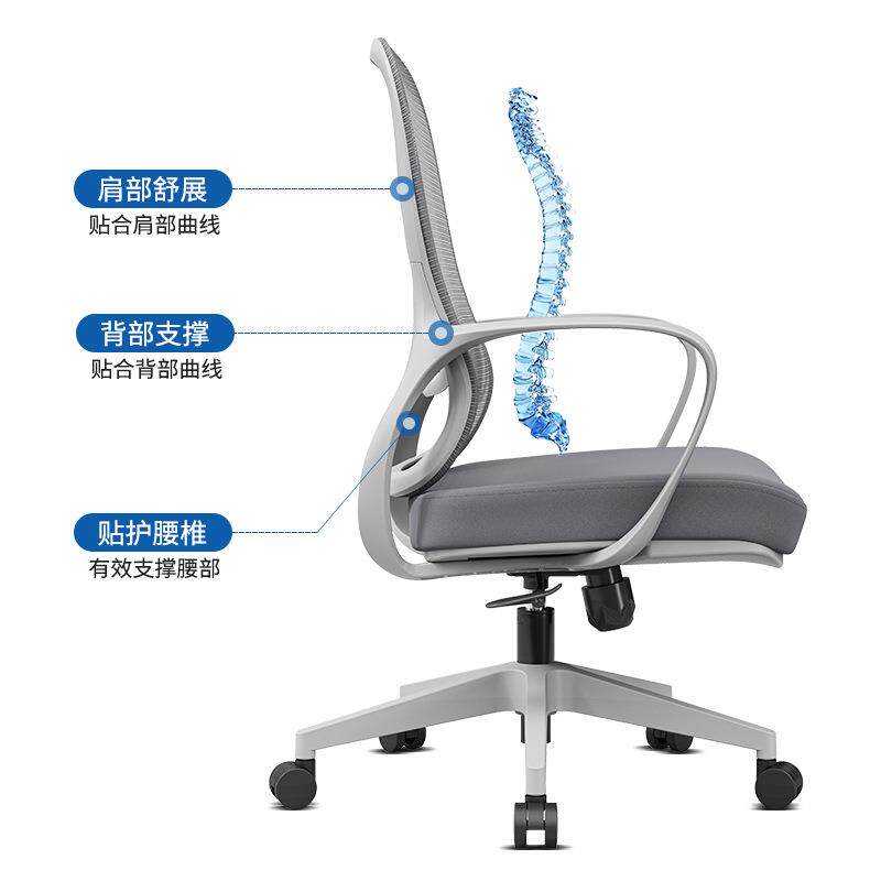 办公室人体工学椅护腰电脑椅久坐不累网布座椅宿舍椅旋转电脑椅