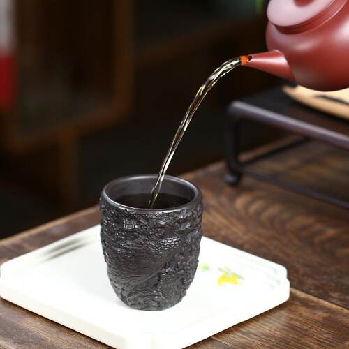 宜兴原矿石黄紫砂杯大容量主人杯喝茶专用口杯实用手工茶杯