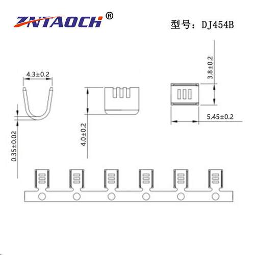 DJ454ABC铜扣横连横带压线扣U型扣对接扣并线扣接线端子