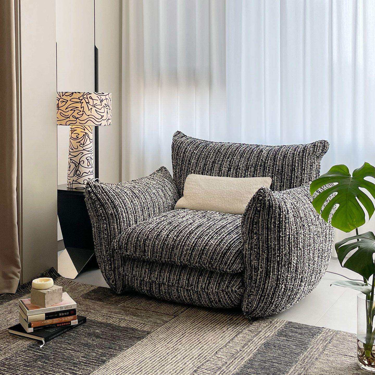 复古单人沙发椅法式中古风客厅卧室书房单人靠背椅单椅沙发休闲椅