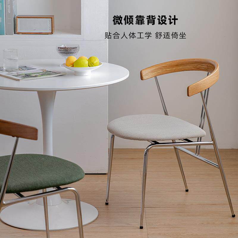 白橡木靠背椅时尚艺术诗意椅子北欧设计师家用餐厅酒店餐椅休闲椅
