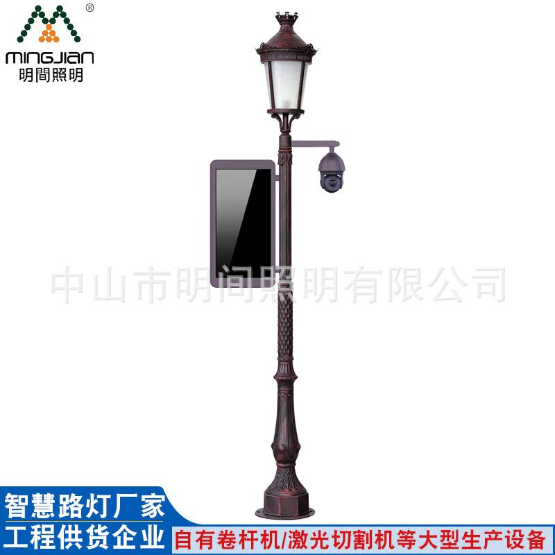 厂家智慧路灯杆社区街道照明单头压铸铝LED智慧庭院灯定制