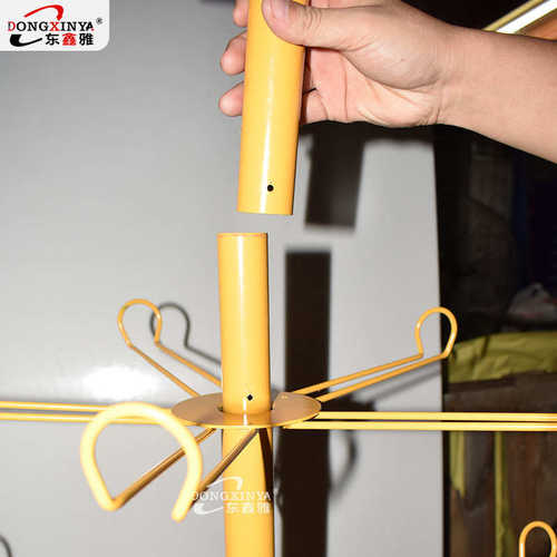 超市果泥饮料促销展架四面挂钩旋转架食品陈列架4层金属旋转架