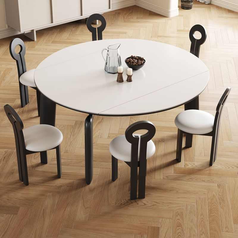 餐桌方圆板折叠组合两用饭桌伸缩大象小户型实木奢餐桌椅岩轻家用