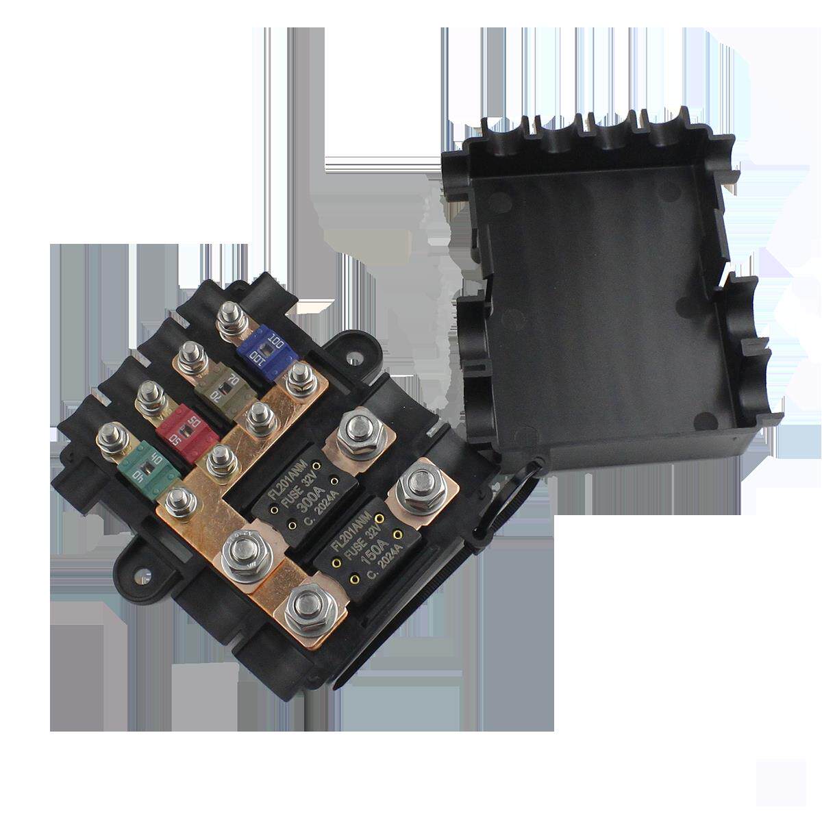 汽车保险丝盒改良电池电源保护电器1合6出保险丝螺栓型保险丝盒座