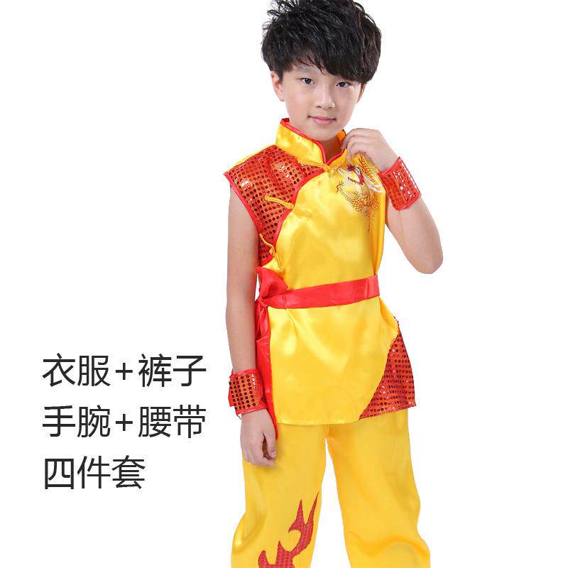 正品儿童武术狮表演 服幼儿园舞龙国舞打鼓六一节中风 众人划桨开