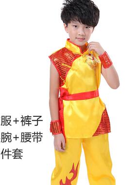 高档儿童武表术服幼儿园舞龙舞狮人打鼓 演六一节中国风 众划桨开