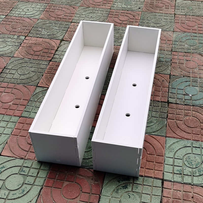 防腐防潮pvc花箱花槽花盆长方简约室户外白色灰色木塑花内胆其他
