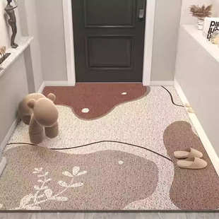 简约现代入户丝圈地垫可裁剪进门地毯家用门口垫轻奢玄关防滑脚垫