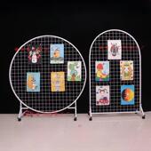 圆形立式 展会幼儿园作品商超货架照片挂架 网格展示架婚庆饰品促销