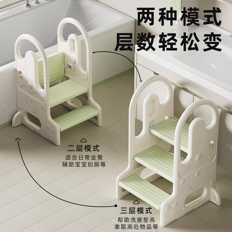 儿童登高梯子宝宝洗手梯脚踏凳小楼梯台阶洗漱台踩凳可折叠扶手梯