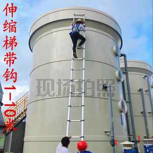 伸缩梯子9米伸缩梯子人字升降扶梯楼梯加厚工程家用铝合金折叠梯