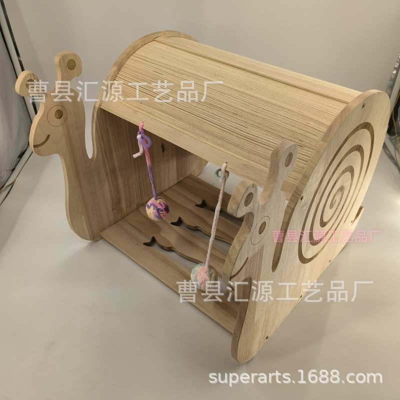 木质猫窝蜗牛木屋动物造型宠物鸡狗荷兰猪睡觉窝出口