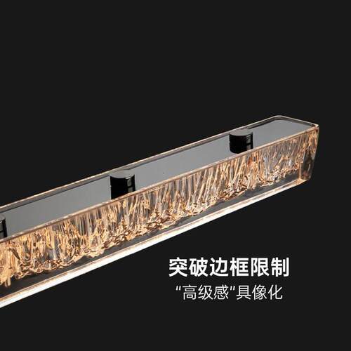 悬浮餐厅吊灯现代简约意式轻奢感2025极简一字长条餐桌岛台灯