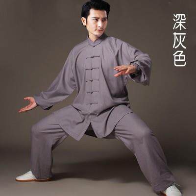 正品重纯麻太拳武术服男 春秋加厚亚麻磅棉太棉极极服练功服套装