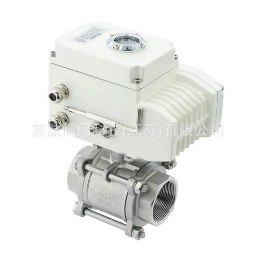 304316不锈钢丝口型电动球阀Q911F/Q961F-16PRL三片式对焊接球阀