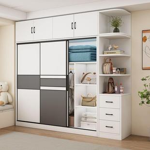 推拉门衣柜储家用卧室简易出租房衣PSP柜经藏济木型质儿童柜子