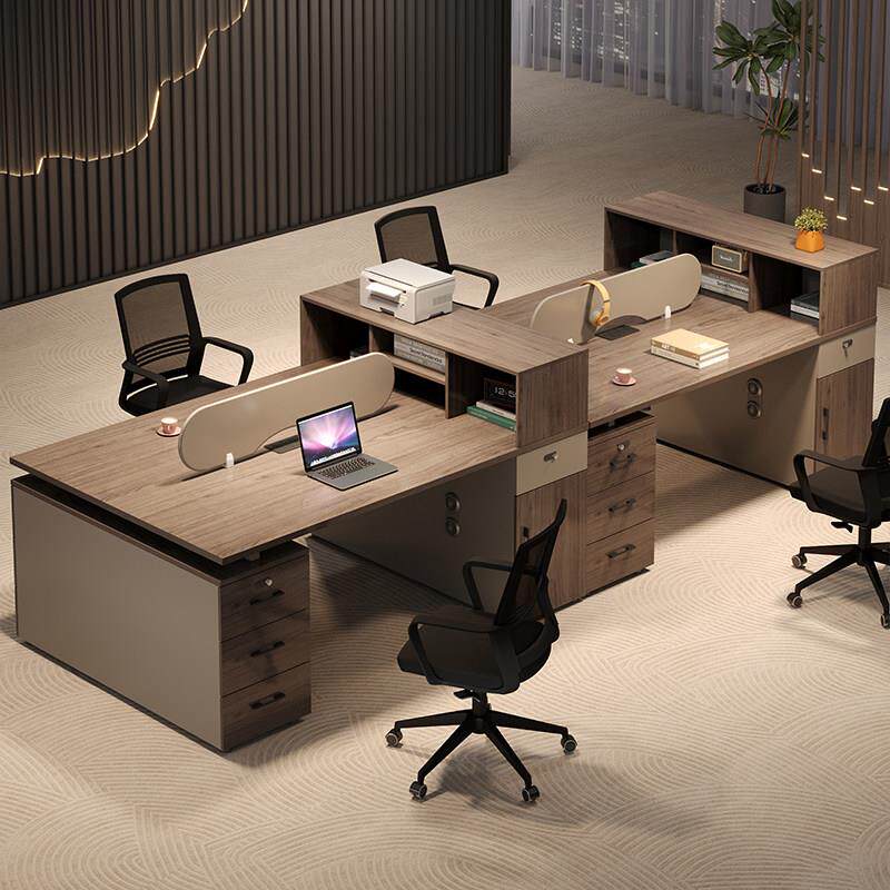 办公桌椅组合简约现代办公室双四人面对面员工位卡座财务桌椅组合