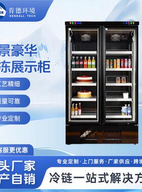 肯德环境双门立式冷冻展示柜烘焙蛋糕饮品商用冷藏保鲜玻璃冷柜