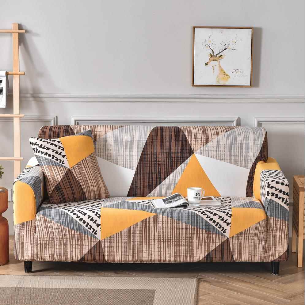 高档四季沙发套直全包万罩能梳化垫黑色格子盖布排老式皮一二三人