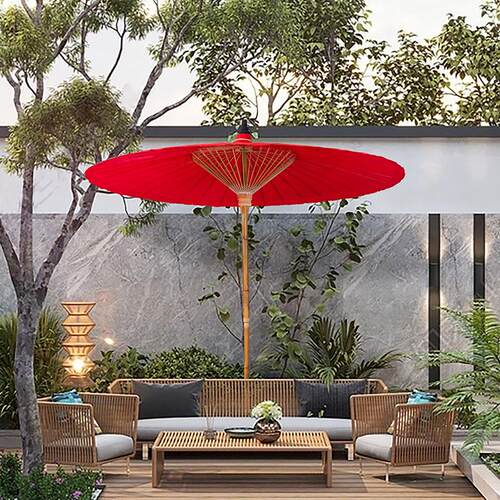 中式油纸伞围炉煮茶室外伞户外沙滩遮阳伞阳台露天院子古风庭院伞