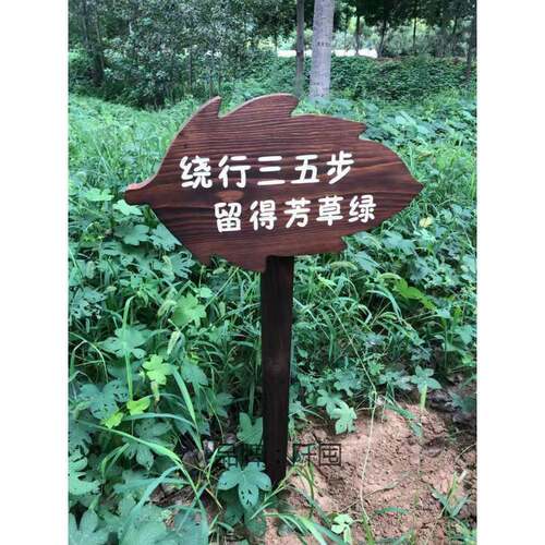 坪地指示牌户外街道防腐木牌告示牌标识牌牌警示牌爱护花牌