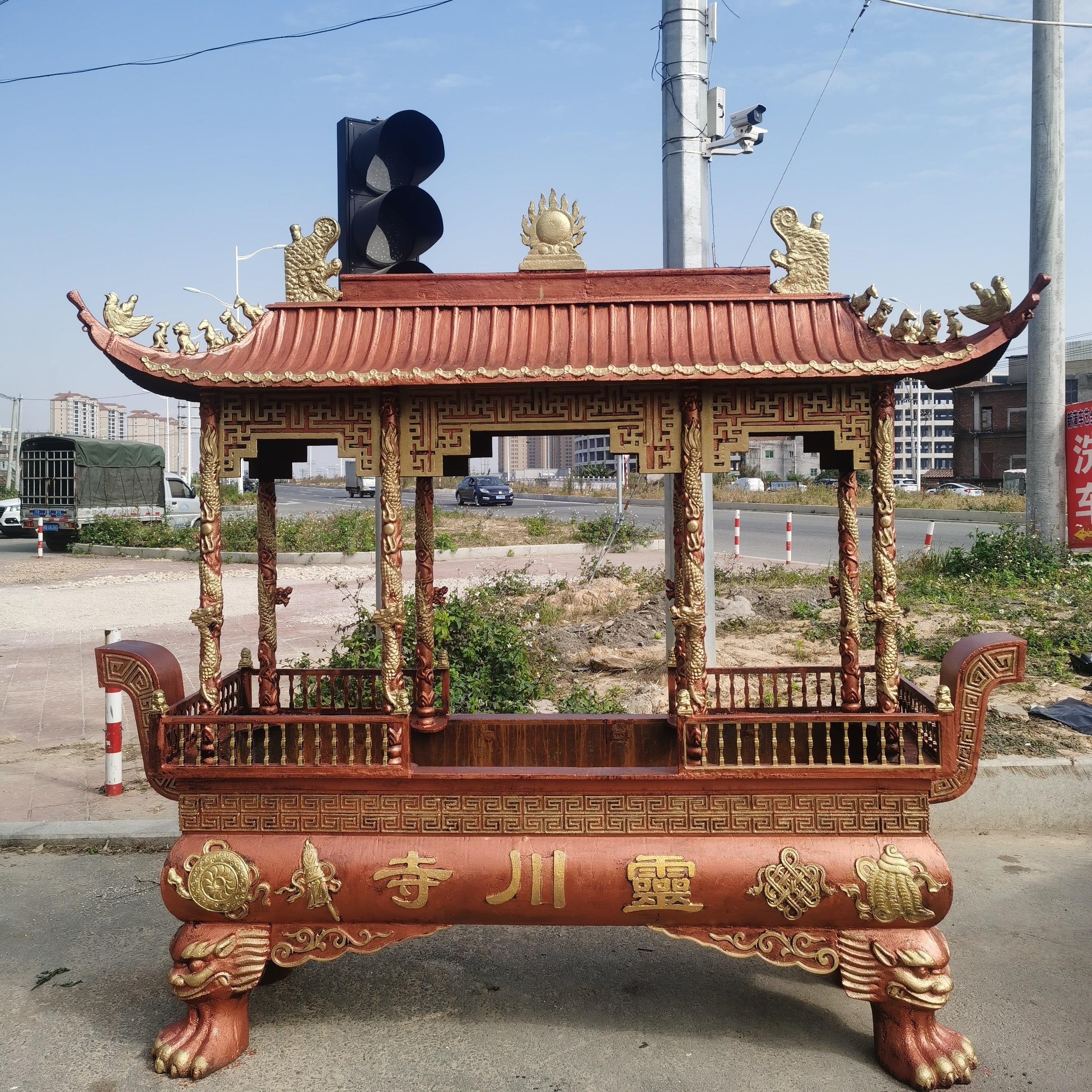 寺庙香炉寺庙铸铁烧香炉宗祠定做长方形香火炉祠堂烧香的香炉生铁